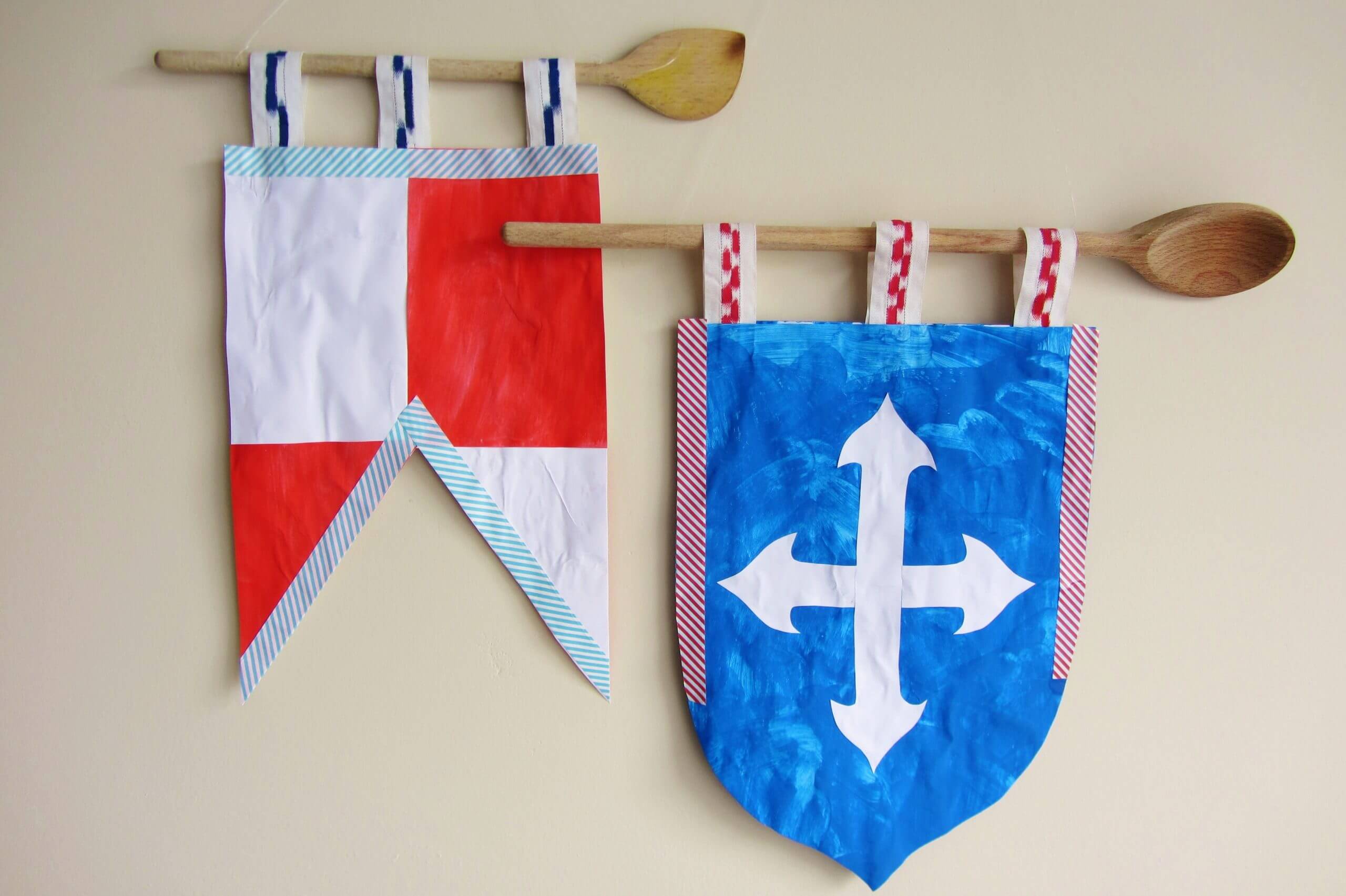 speelgoed Tweet Koken Kasteelvlaggen knutselen met papier - maak je eigen wapenschild