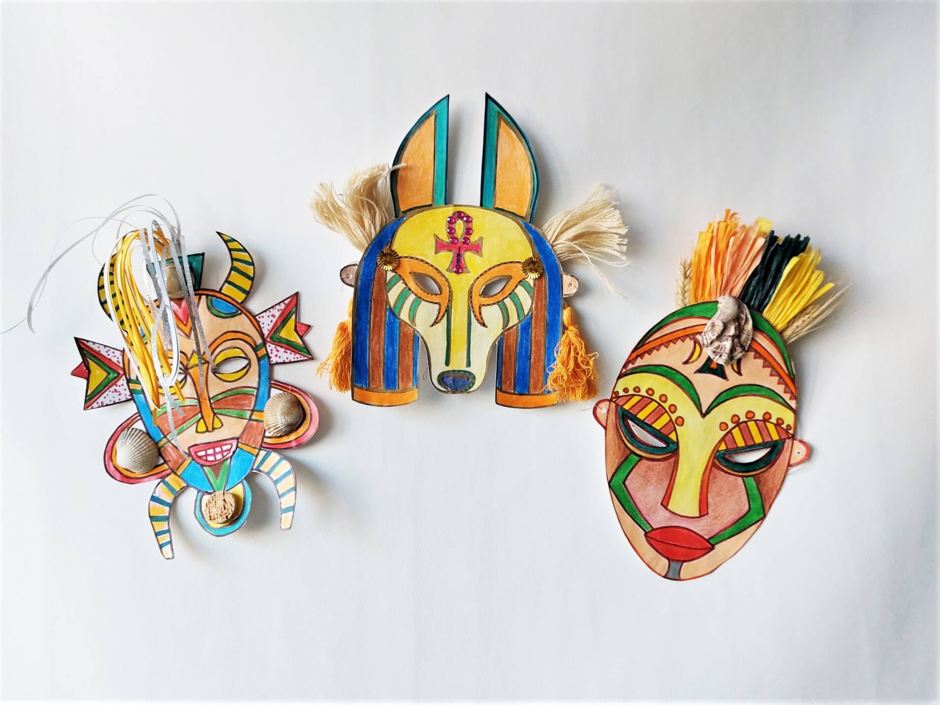 Mus kralen bijeenkomst Exotische maskers knutselen - maskers uit de hele wereld